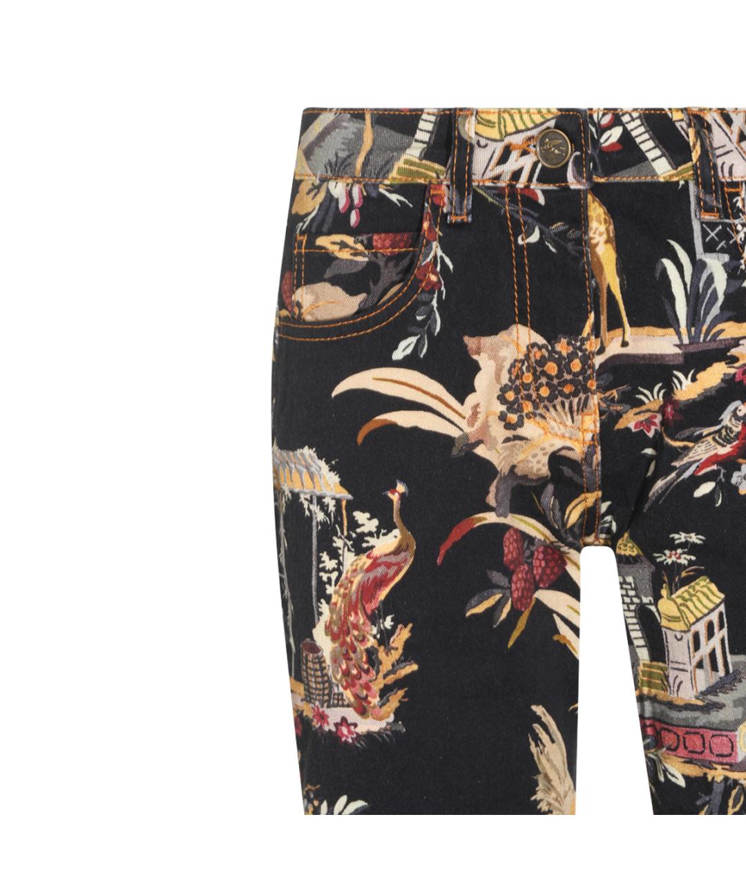 ETRO Черные хлопко-эластановые прямые джинсы, фото 5