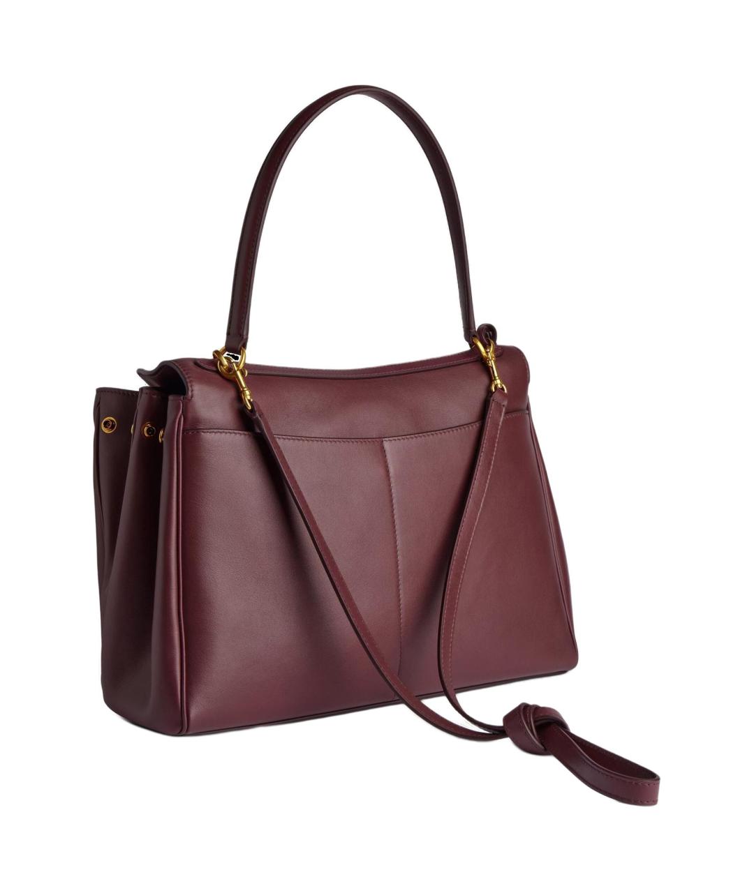 BALENCIAGA Бордовая кожаная сумка тоут, фото 3