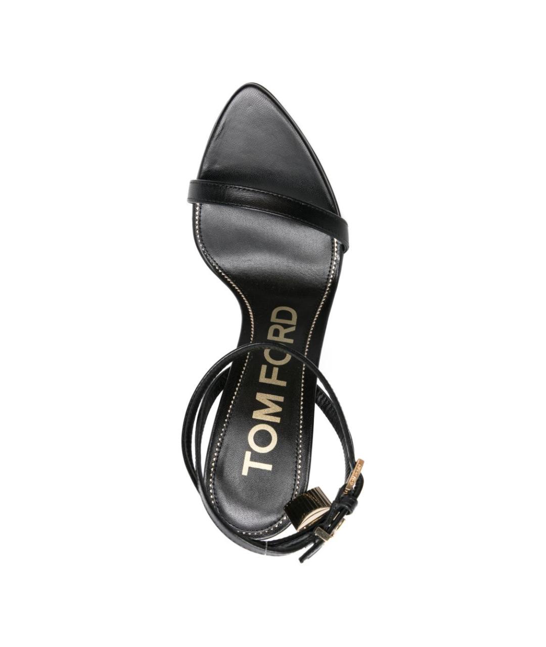 TOM FORD Черные кожаные босоножки, фото 2