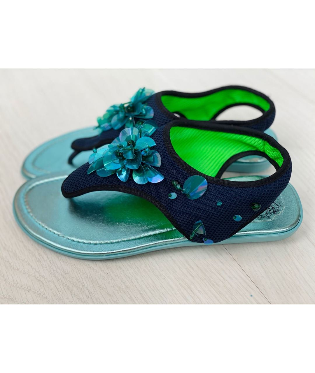CHRISTIAN DIOR PRE-OWNED Синие синтетические сандалии, фото 8