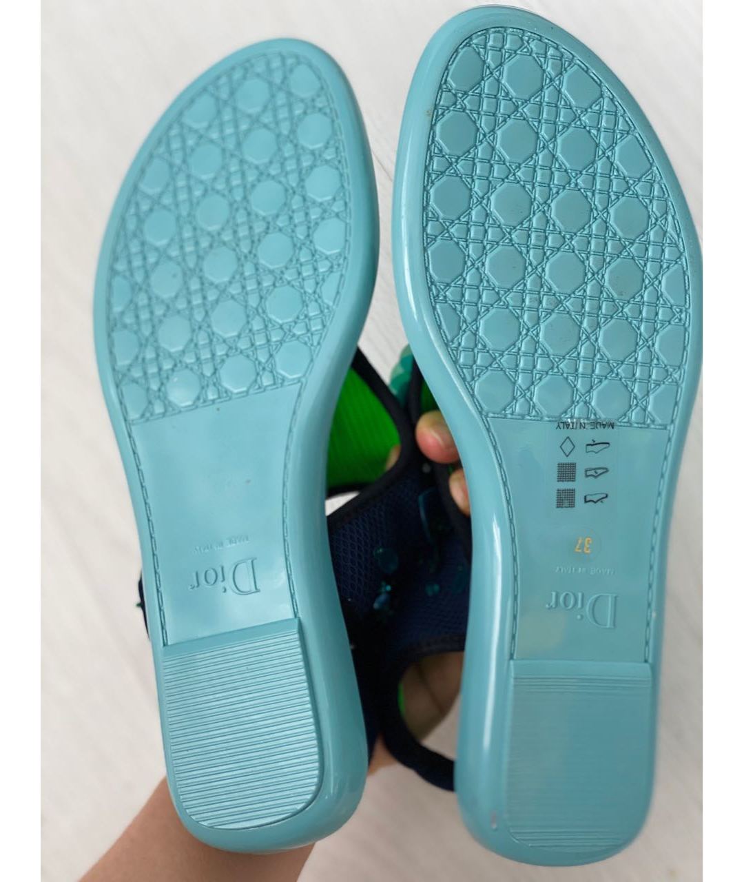 CHRISTIAN DIOR PRE-OWNED Синие синтетические сандалии, фото 7