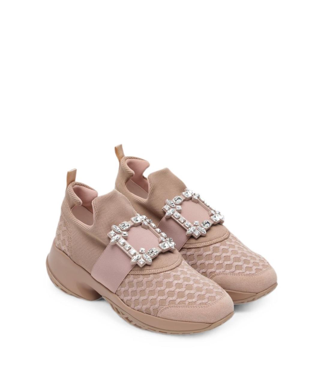 ROGER VIVIER Бежевые текстильные кроссовки, фото 2