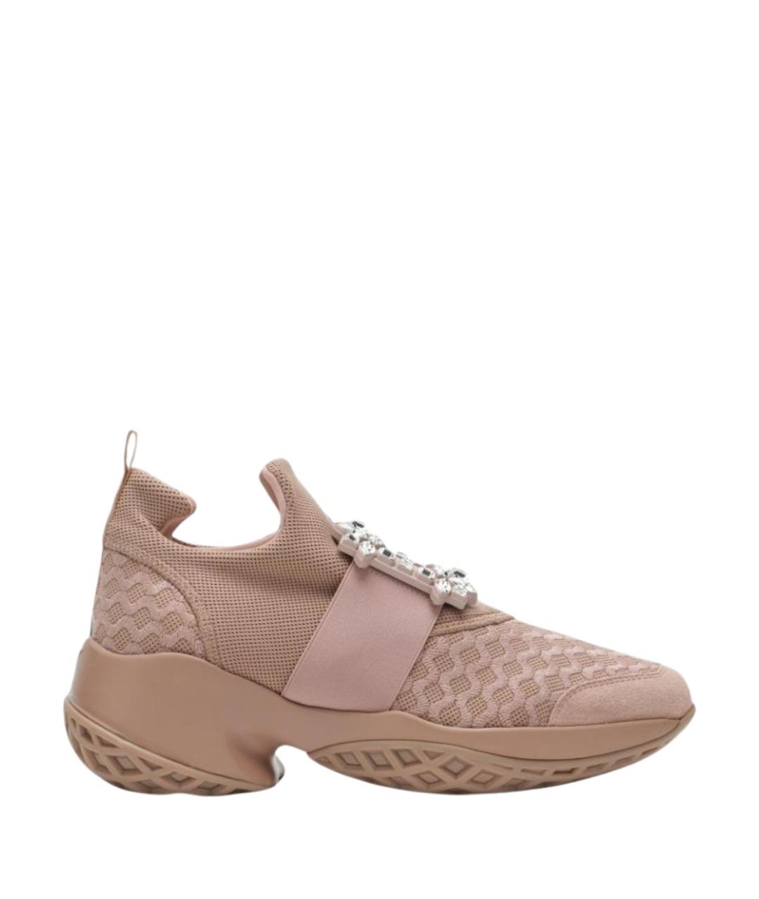 ROGER VIVIER Бежевые текстильные кроссовки, фото 1