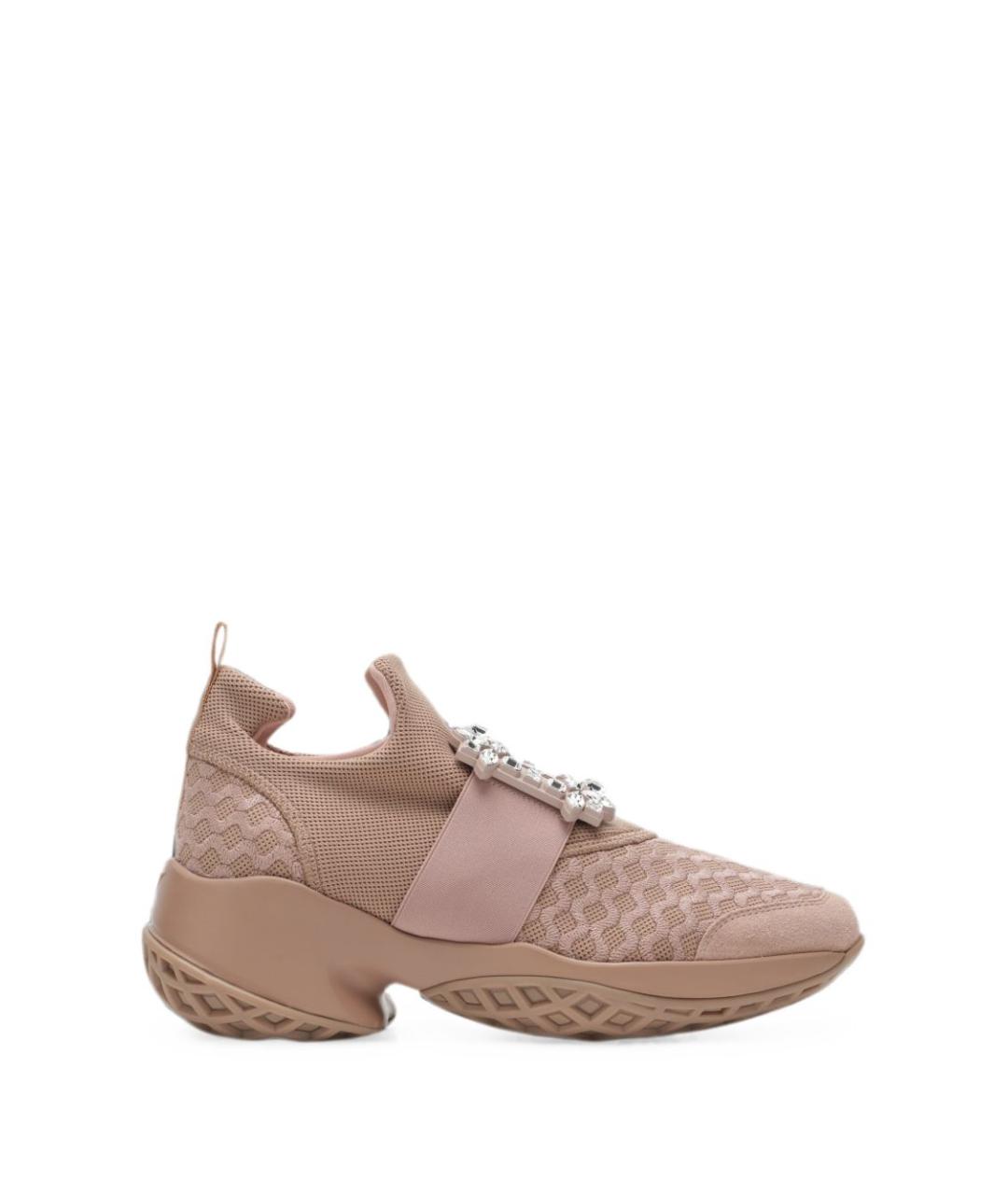 ROGER VIVIER Бежевые текстильные кроссовки, фото 3