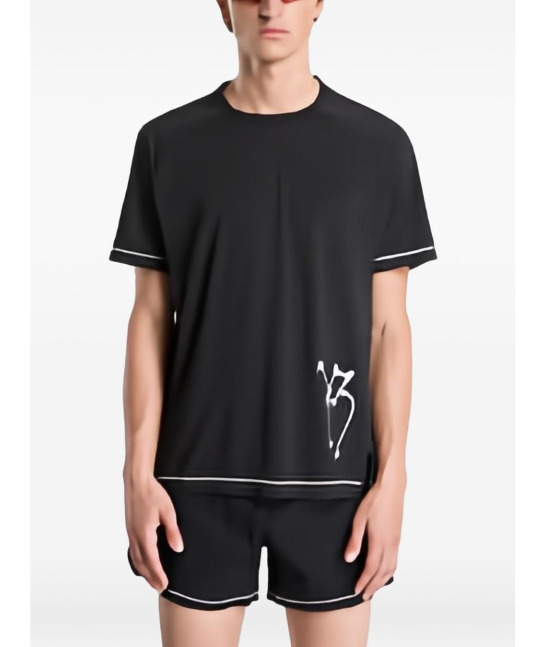 Y-3 Черная хлопковая футболка, фото 1