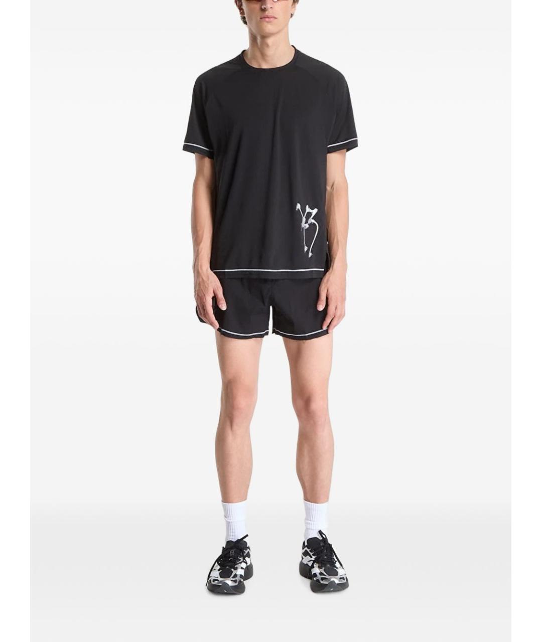 Y-3 Черная хлопковая футболка, фото 4