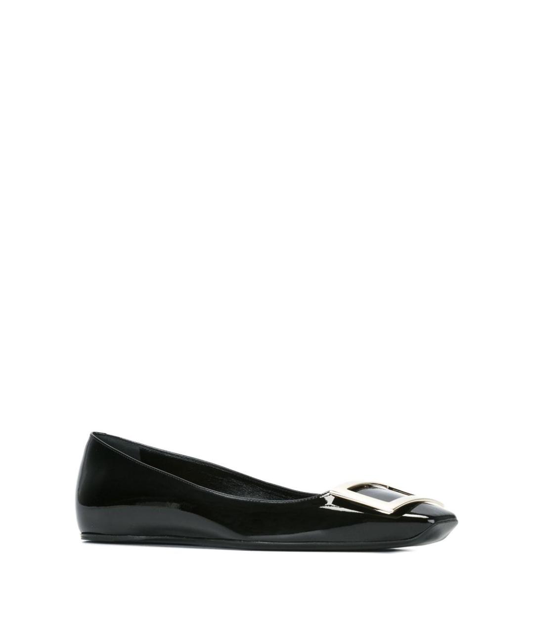 ROGER VIVIER Черные кожаные балетки, фото 2
