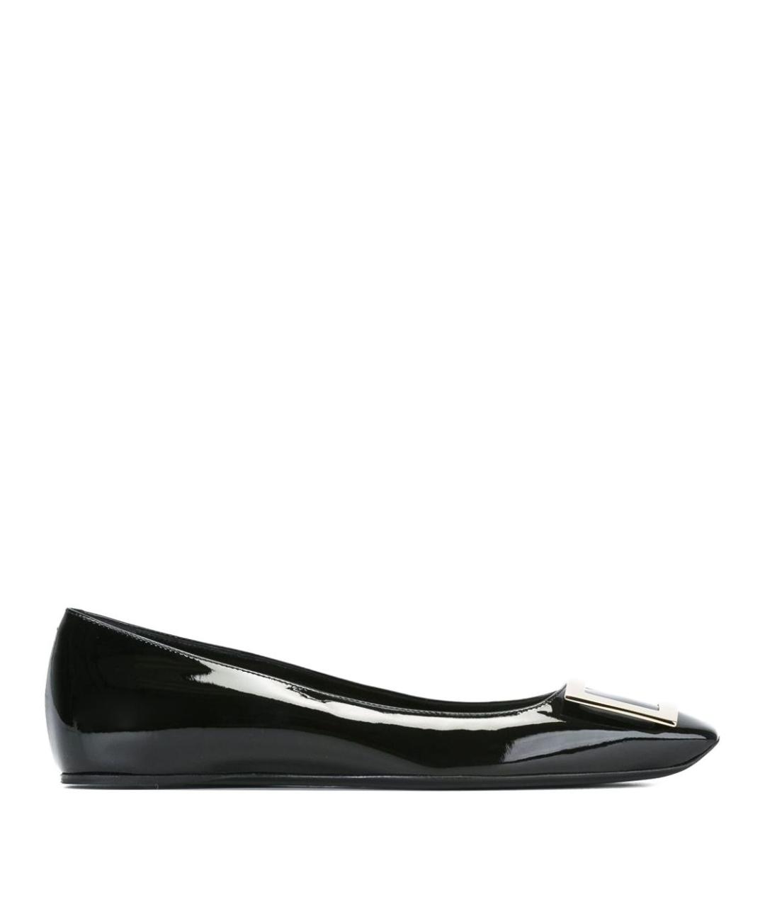 ROGER VIVIER Черные кожаные балетки, фото 1