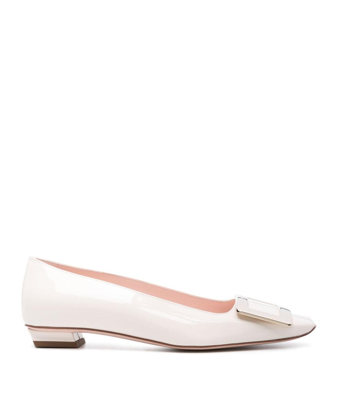 ROGER VIVIER Белые кожаные балетки, фото 1