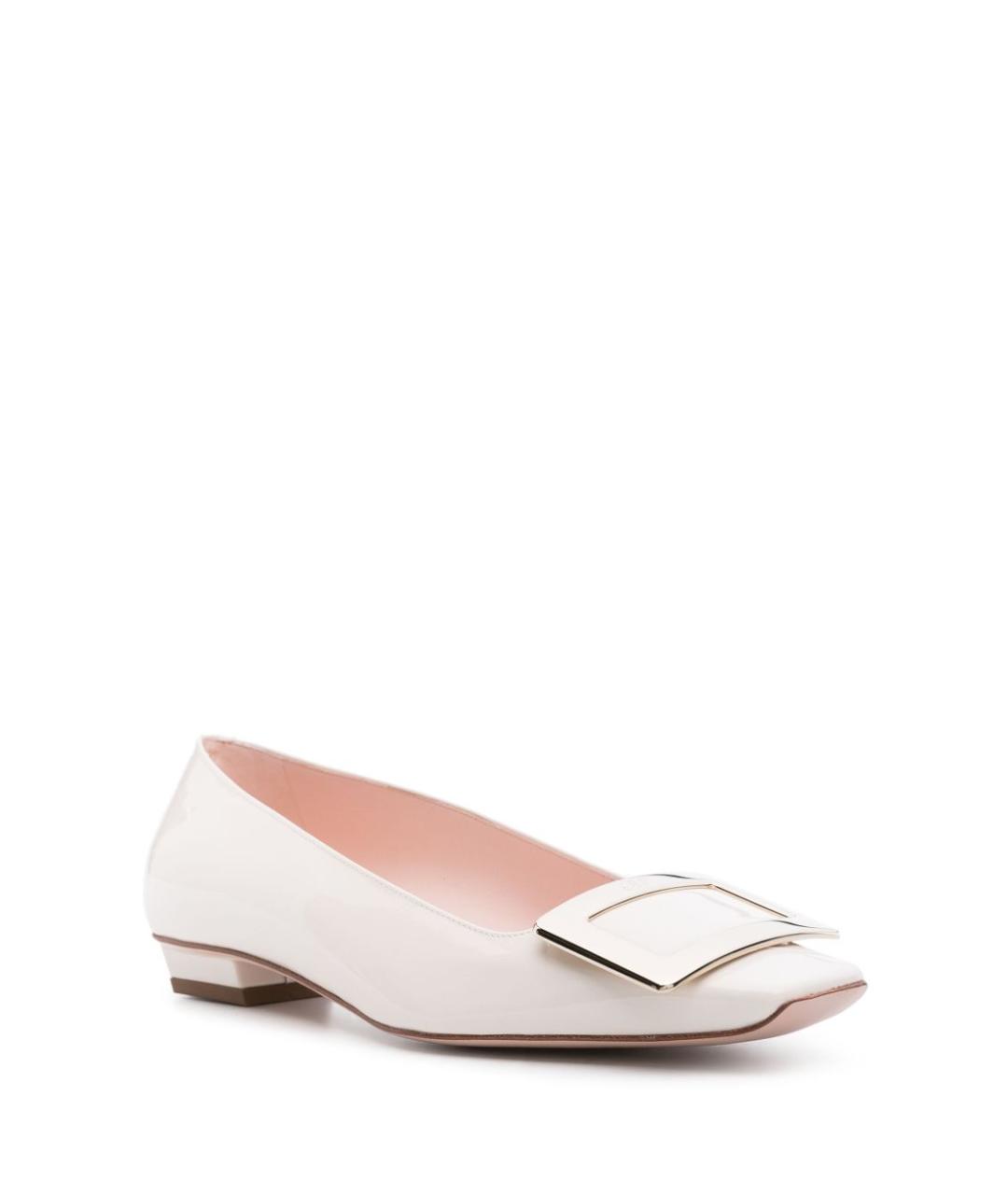 ROGER VIVIER Белые кожаные балетки, фото 2