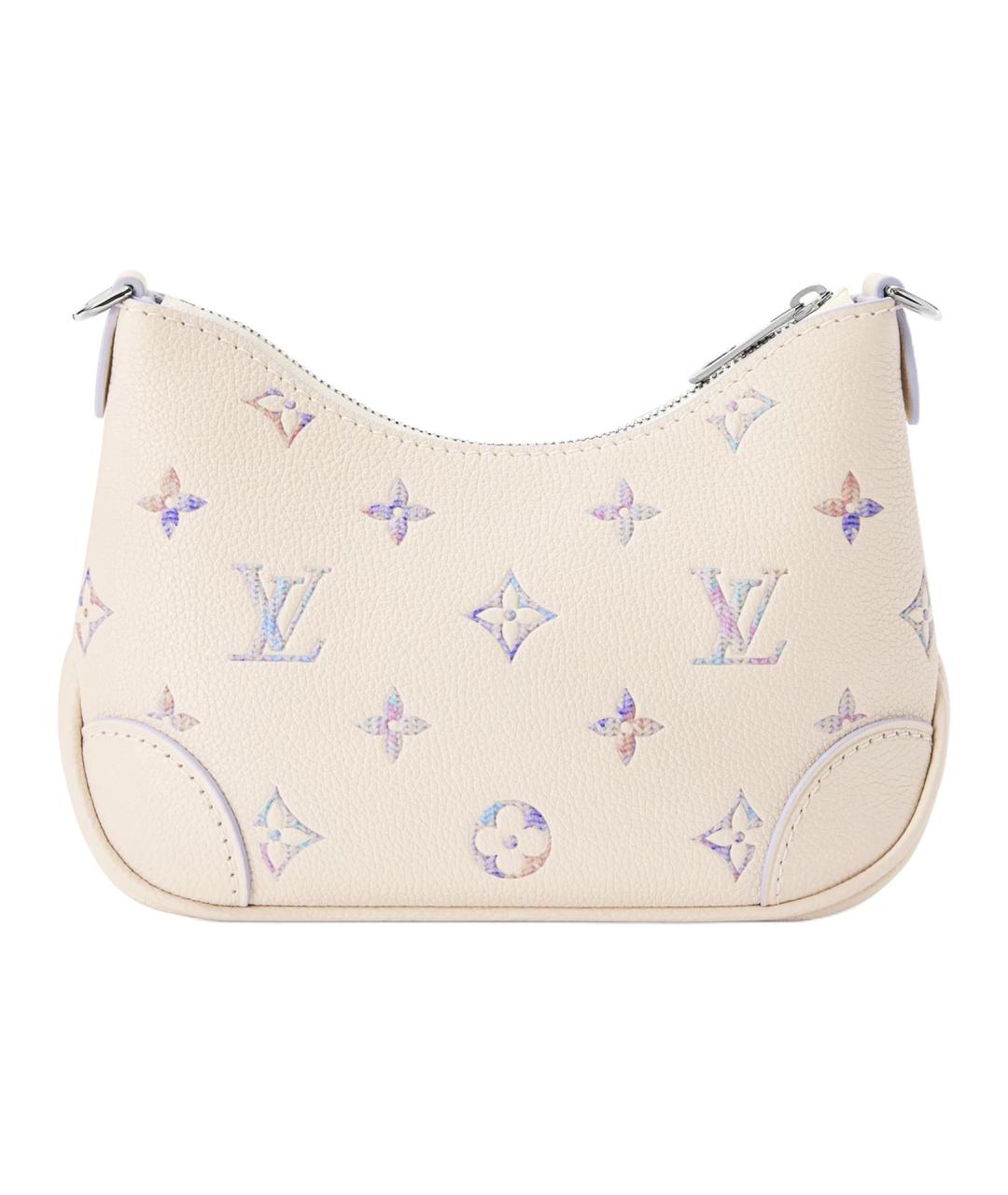 LOUIS VUITTON Бежевая кожаная сумка с короткими ручками, фото 3
