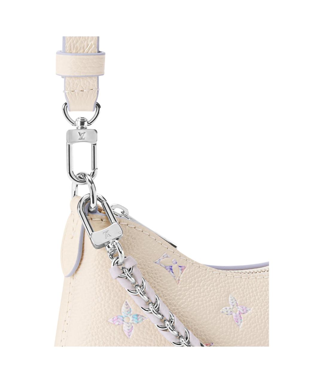 LOUIS VUITTON Бежевая кожаная сумка с короткими ручками, фото 5