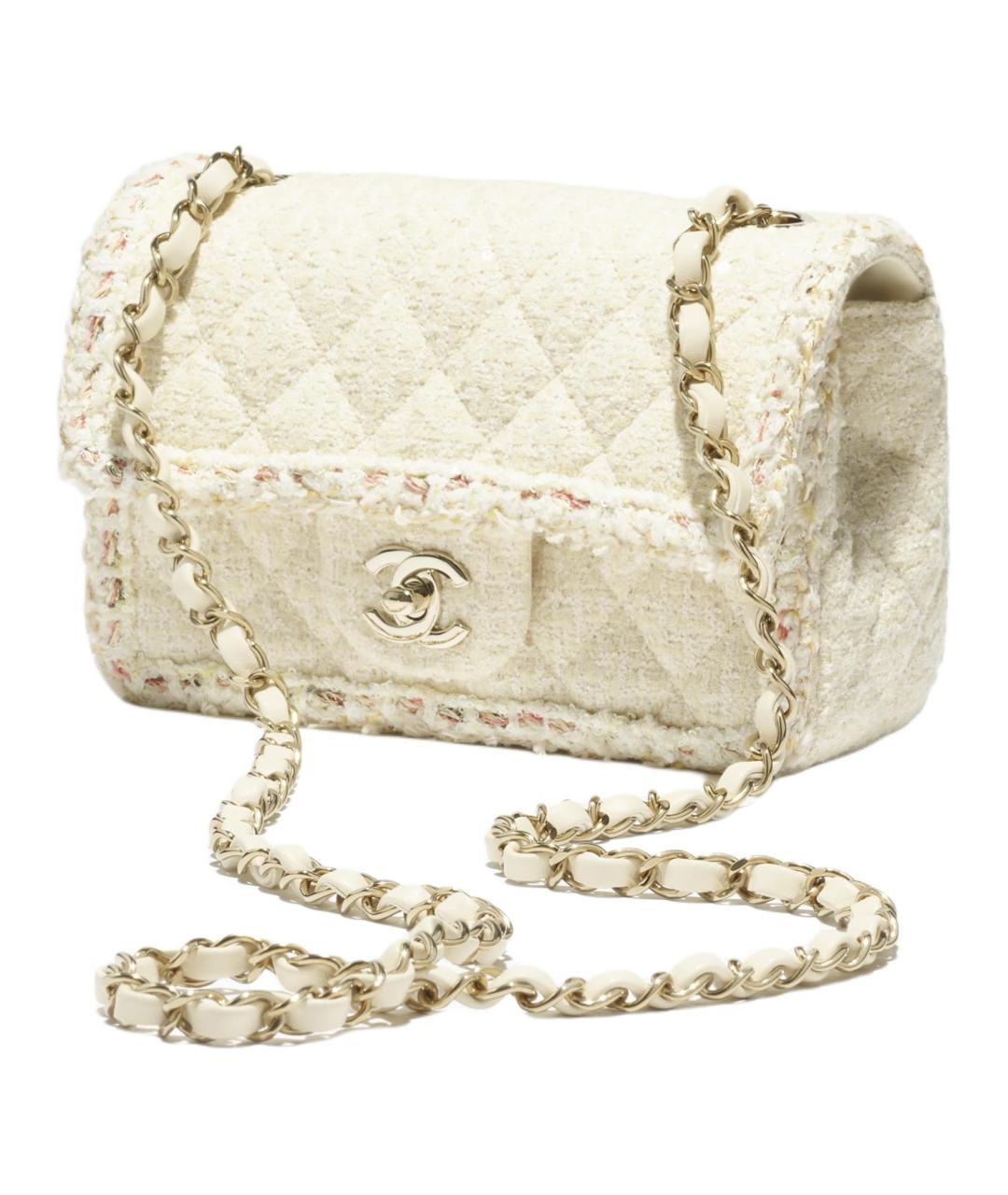 CHANEL Желтая твиловая сумка через плечо, фото 2
