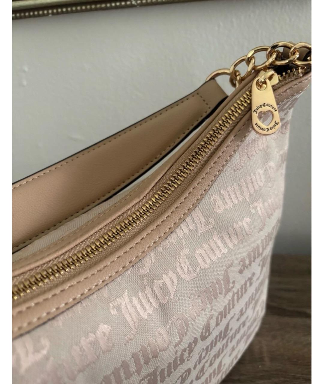JUICY COUTURE Бежевая тканевая сумка через плечо, фото 3
