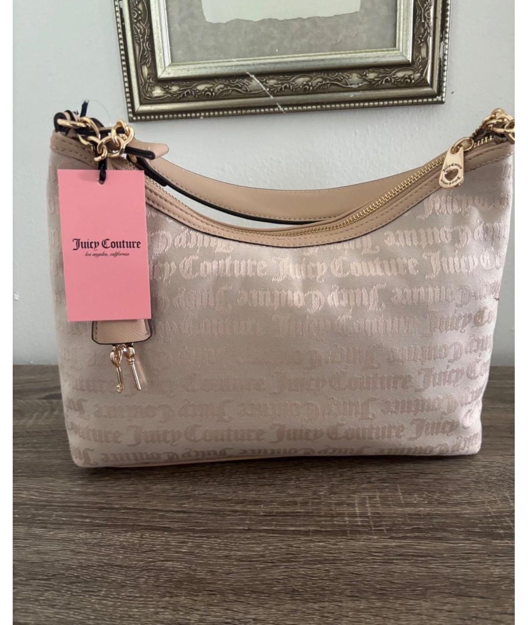 JUICY COUTURE Бежевая тканевая сумка через плечо, фото 2