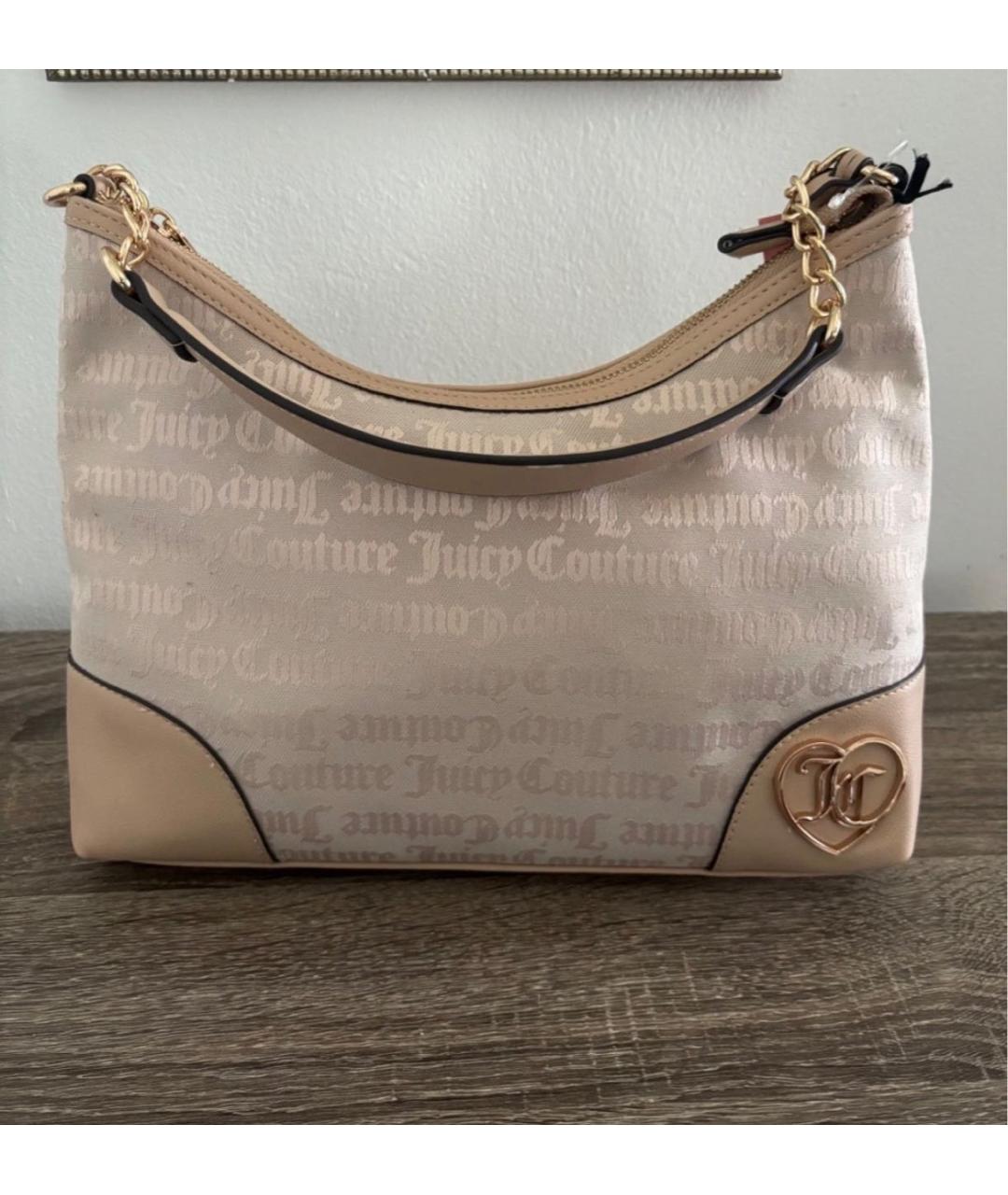 JUICY COUTURE Бежевая тканевая сумка через плечо, фото 5
