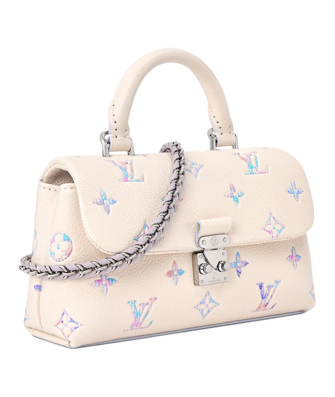 LOUIS VUITTON Бежевая кожаная сумка с короткими ручками, фото 2