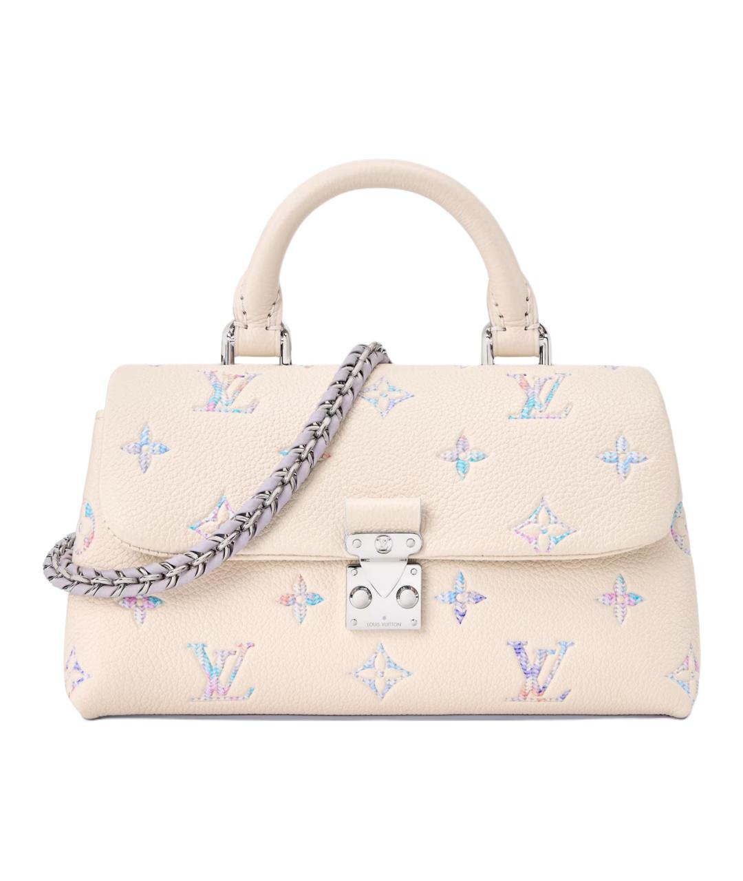 LOUIS VUITTON Бежевая кожаная сумка с короткими ручками, фото 1