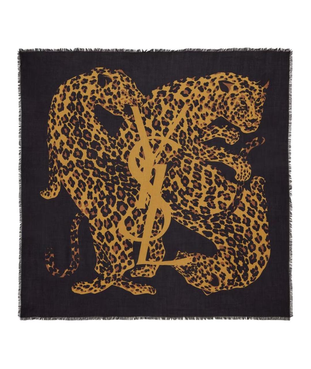 SAINT LAURENT Черный шарф, фото 1