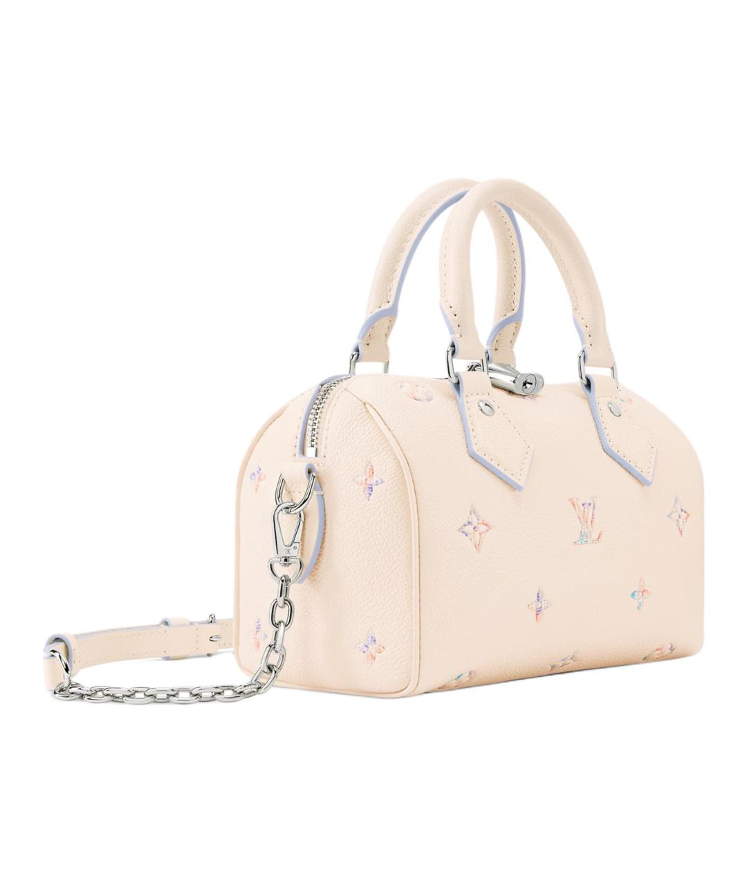 LOUIS VUITTON Бежевая кожаная сумка с короткими ручками, фото 2