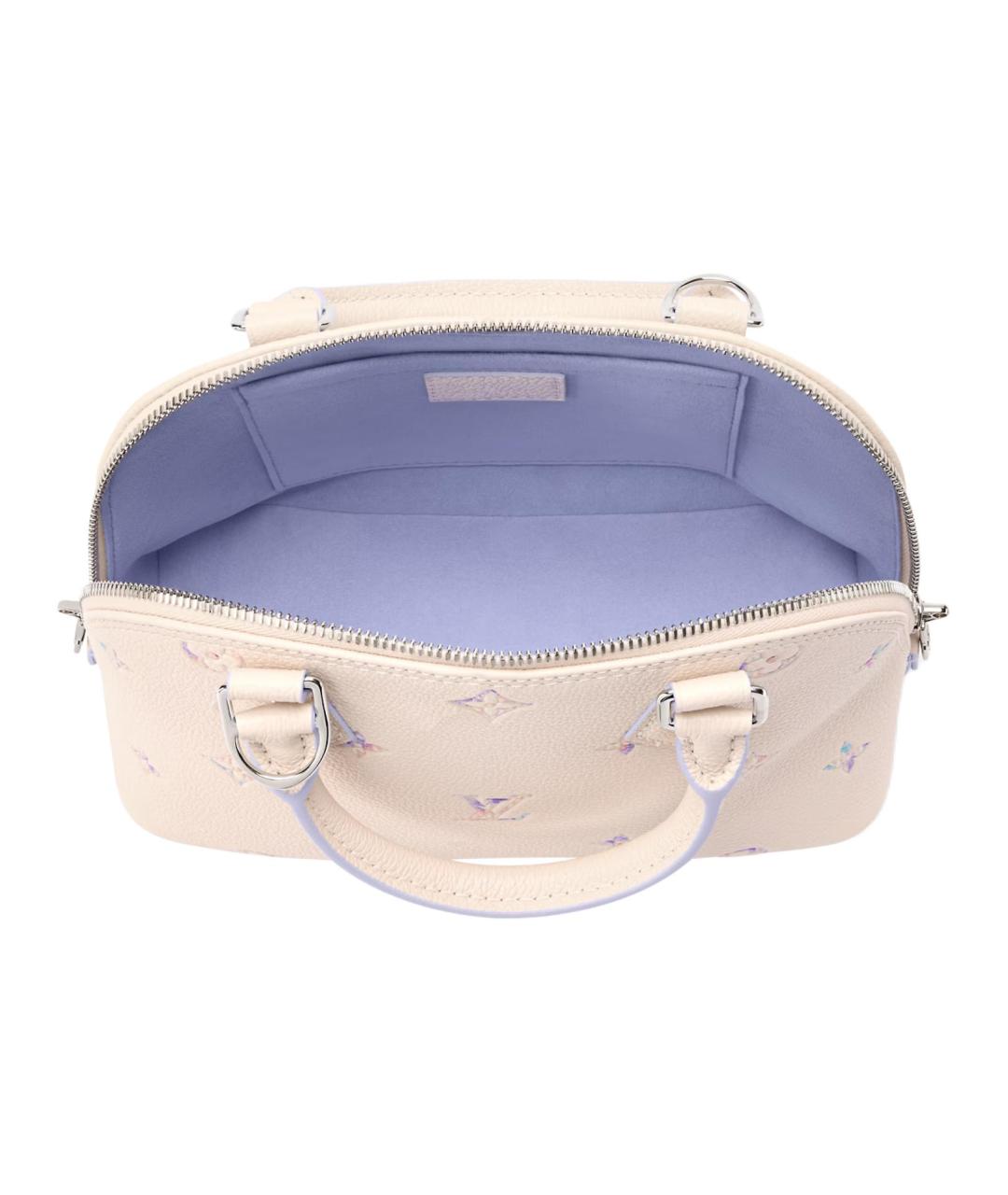 LOUIS VUITTON Бежевая кожаная сумка с короткими ручками, фото 3