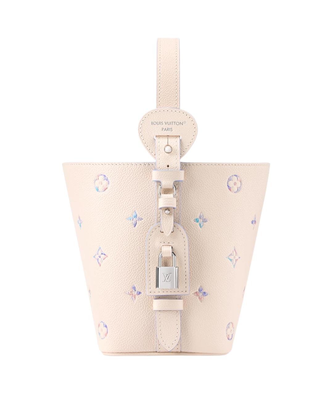 LOUIS VUITTON Бежевая кожаная сумка с короткими ручками, фото 3