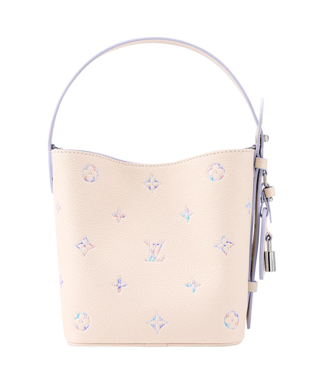 LOUIS VUITTON Бежевая кожаная сумка с короткими ручками, фото 4