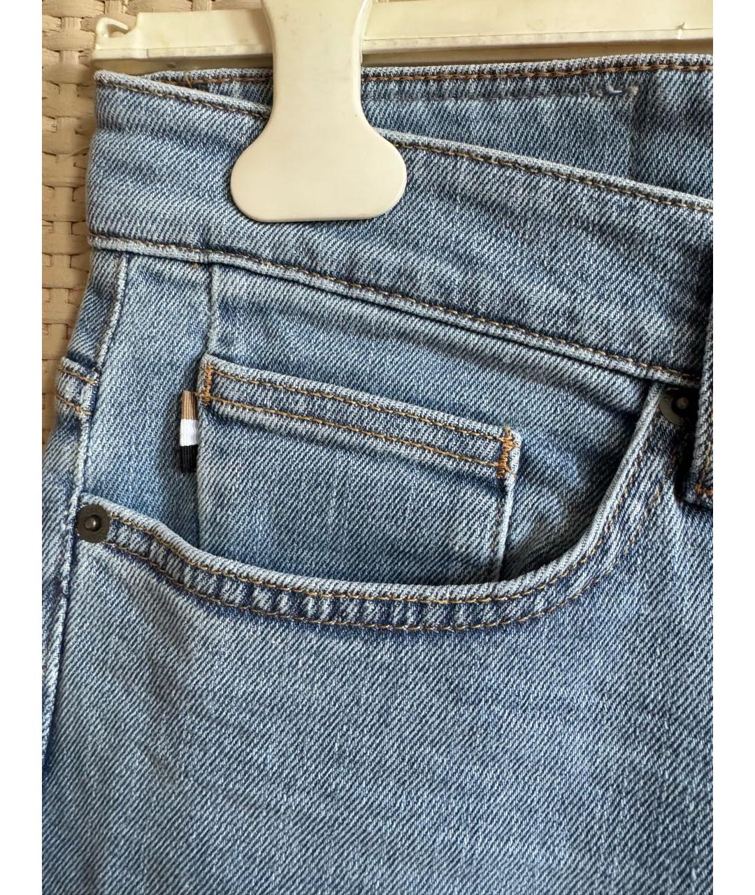 HUGO BOSS Голубые хлопковые джинсы скинни, фото 7