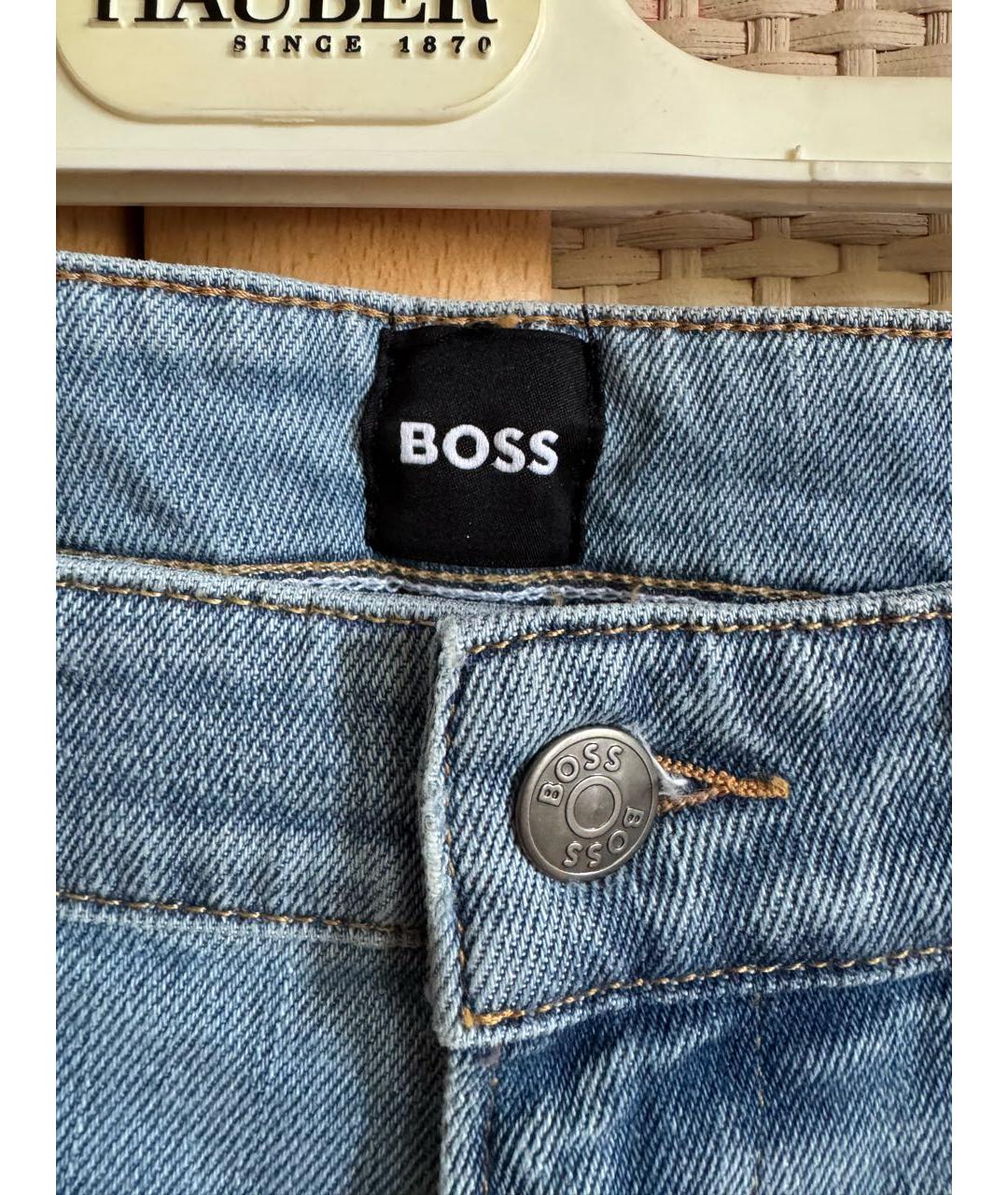 HUGO BOSS Голубые хлопковые джинсы скинни, фото 3
