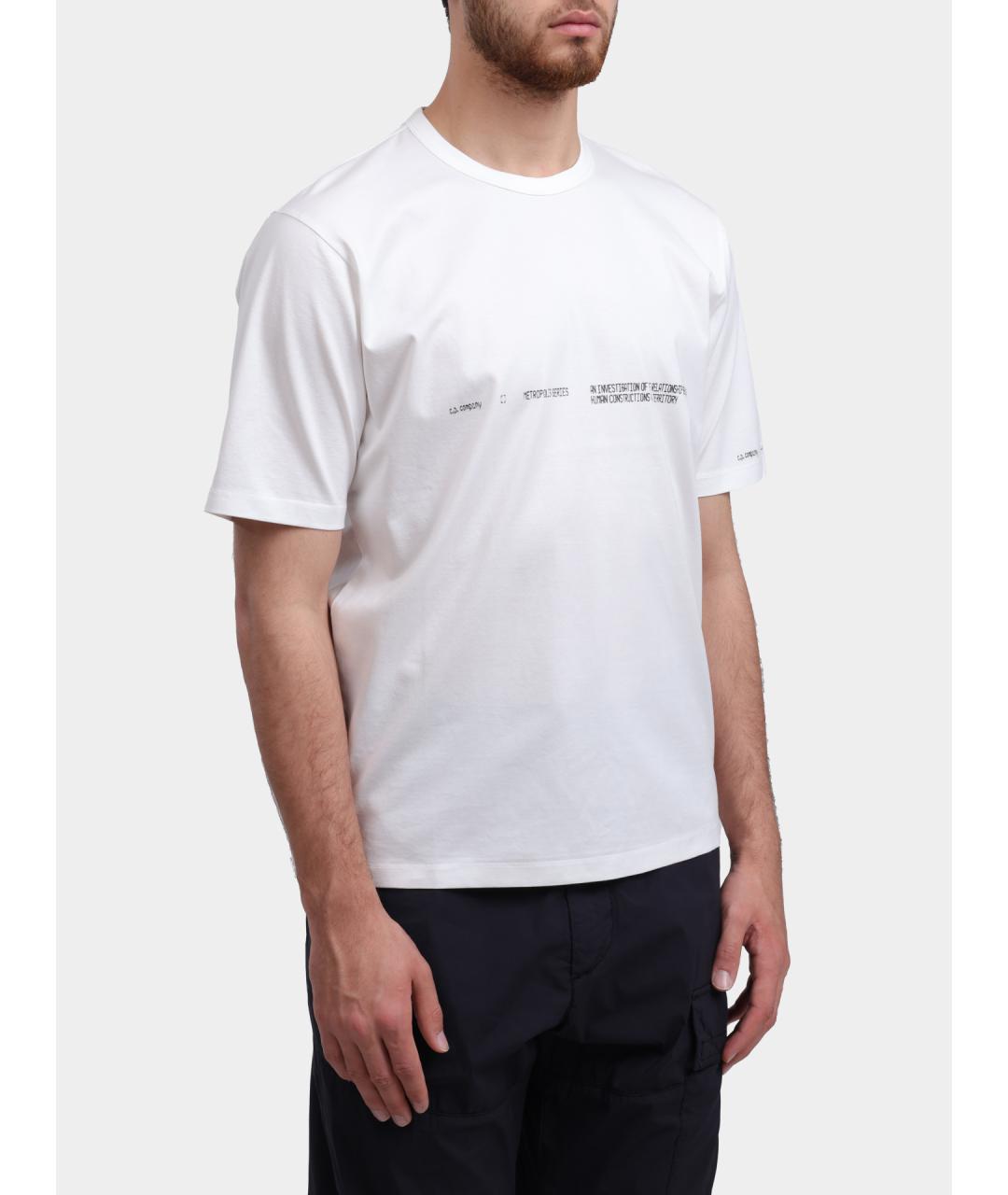 CP COMPANY Белая хлопковая футболка, фото 4