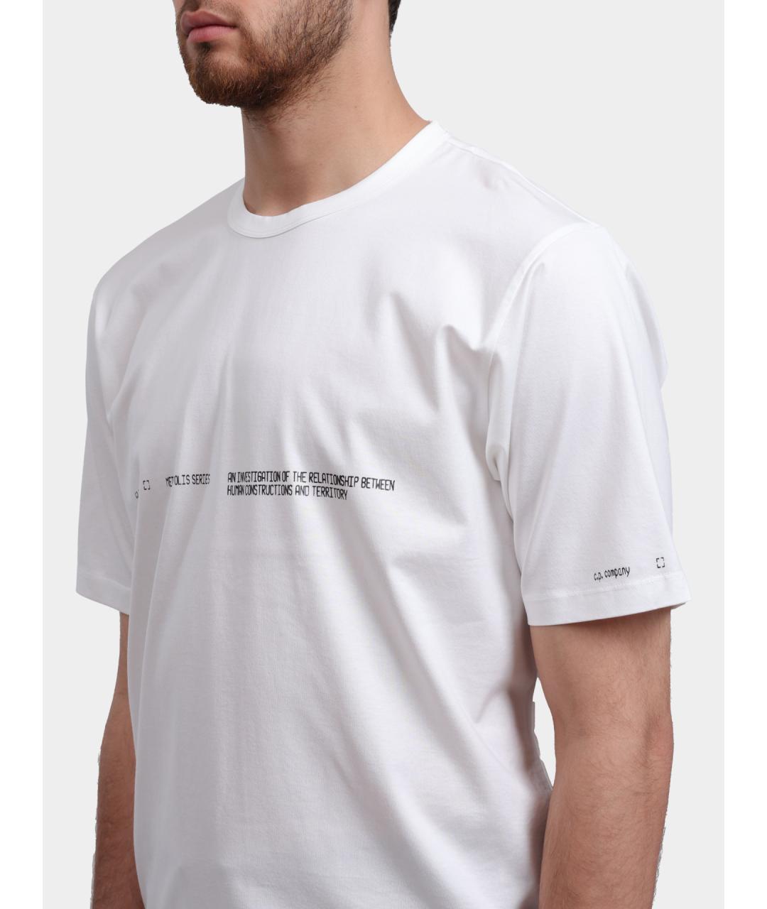 CP COMPANY Белая хлопковая футболка, фото 3