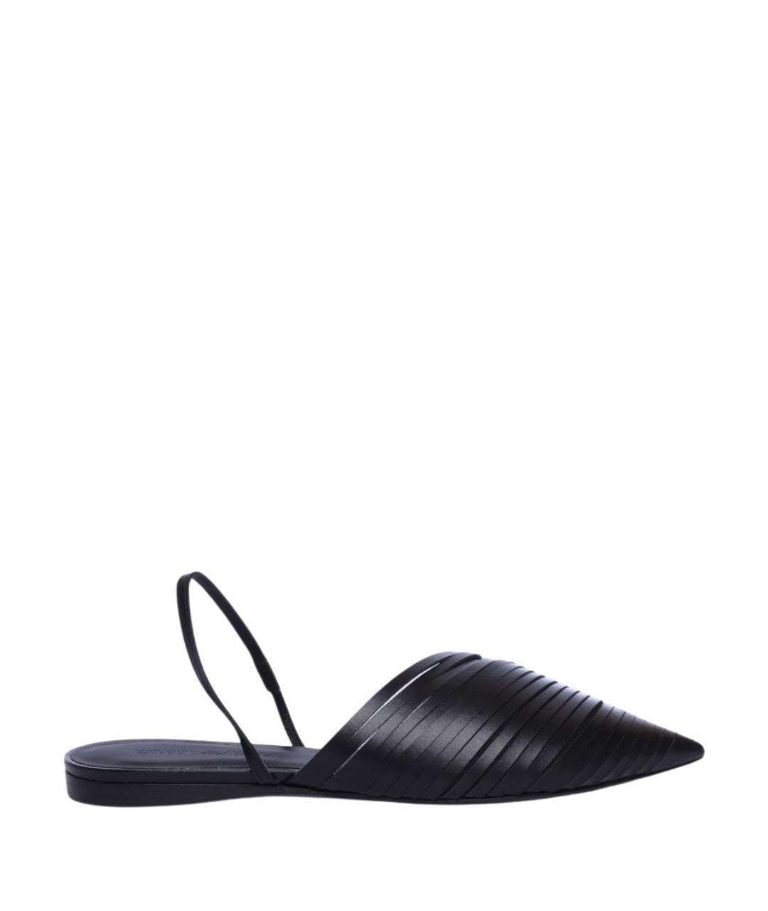 EMPORIO ARMANI Черные кожаные мюли, фото 1