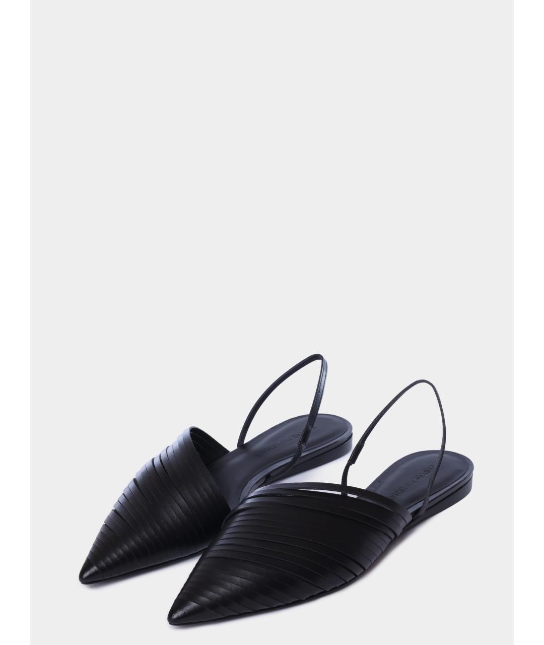 EMPORIO ARMANI Черные кожаные мюли, фото 2