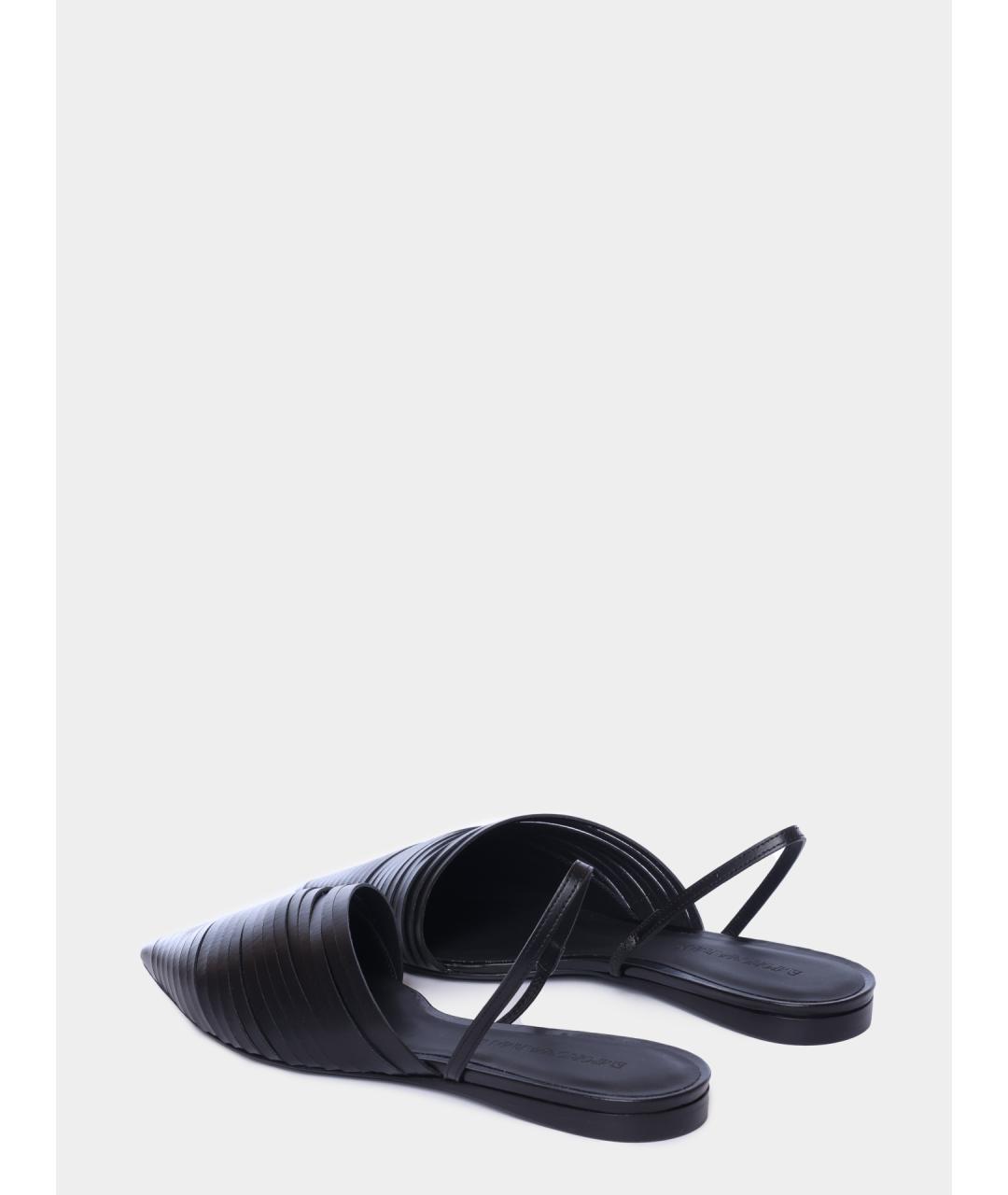 EMPORIO ARMANI Черные кожаные мюли, фото 5