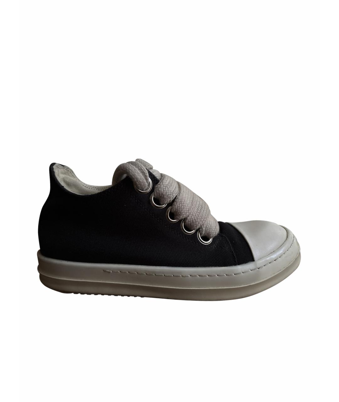 RICK OWENS DRKSHDW Черные текстильные низкие кроссовки / кеды, фото 1
