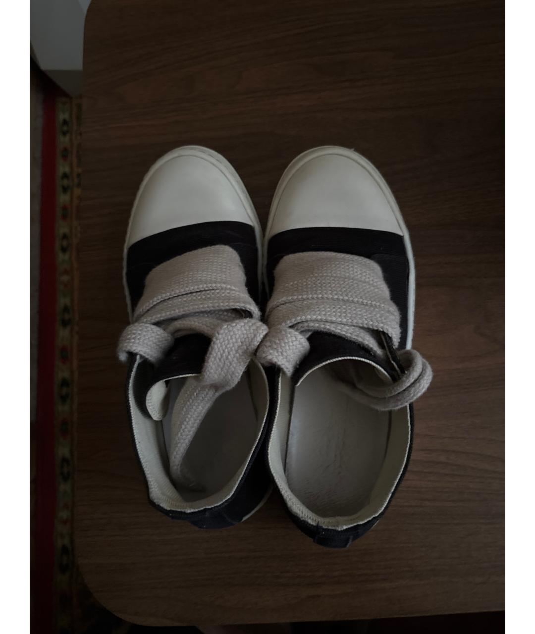 RICK OWENS DRKSHDW Черные текстильные низкие кроссовки / кеды, фото 3