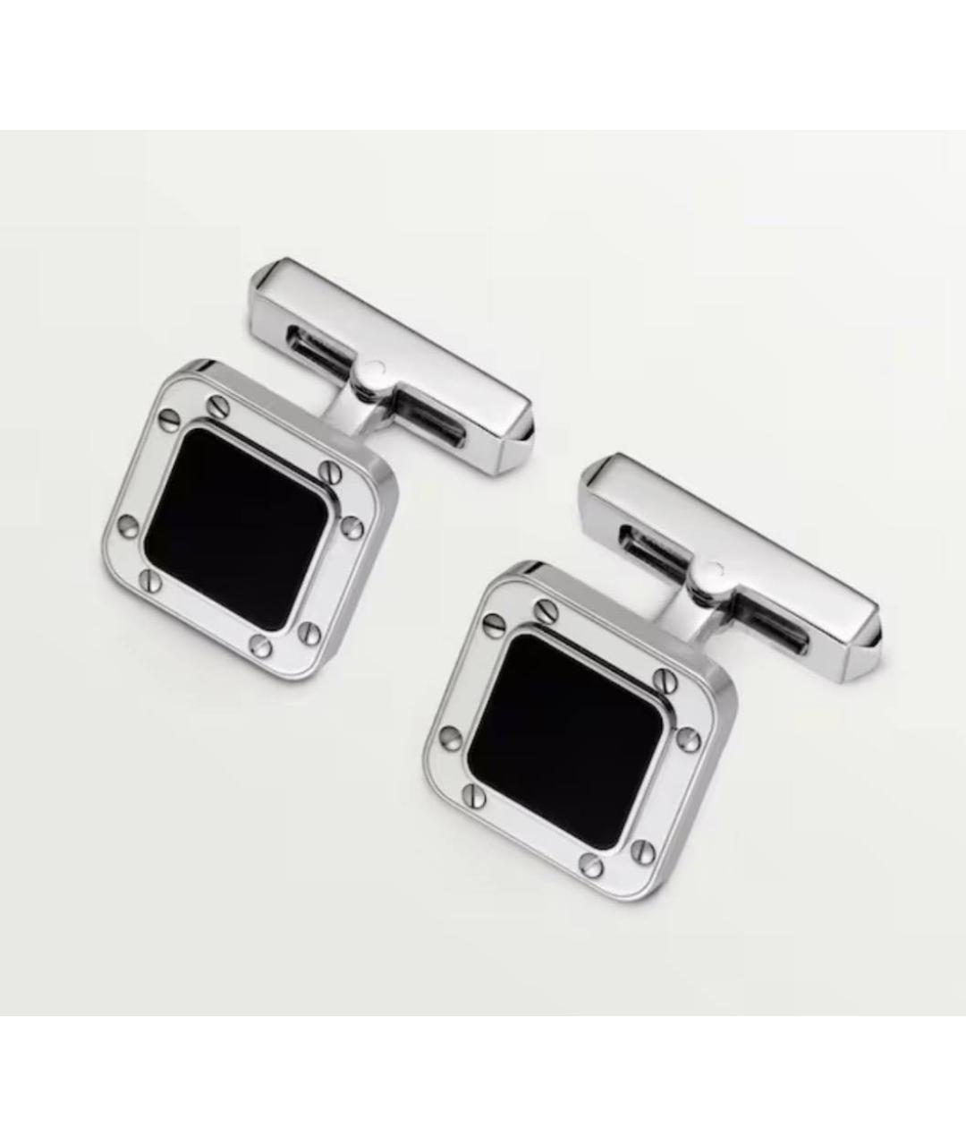CARTIER Черные серебряные запонки, фото 6