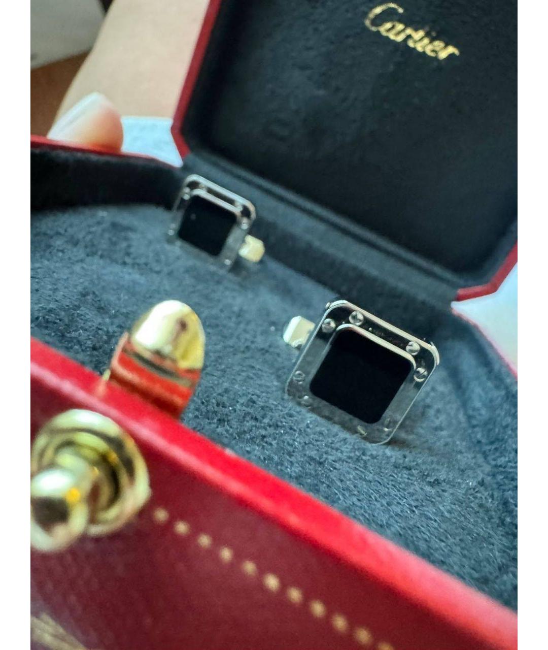 CARTIER Черные серебряные запонки, фото 2