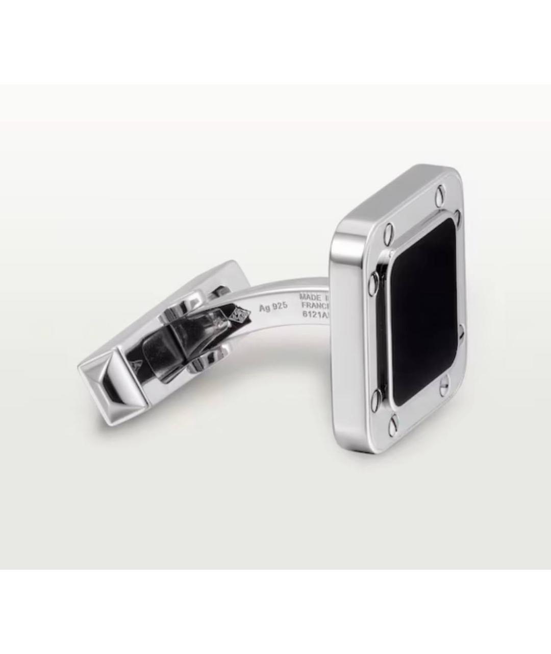 CARTIER Черные серебряные запонки, фото 4