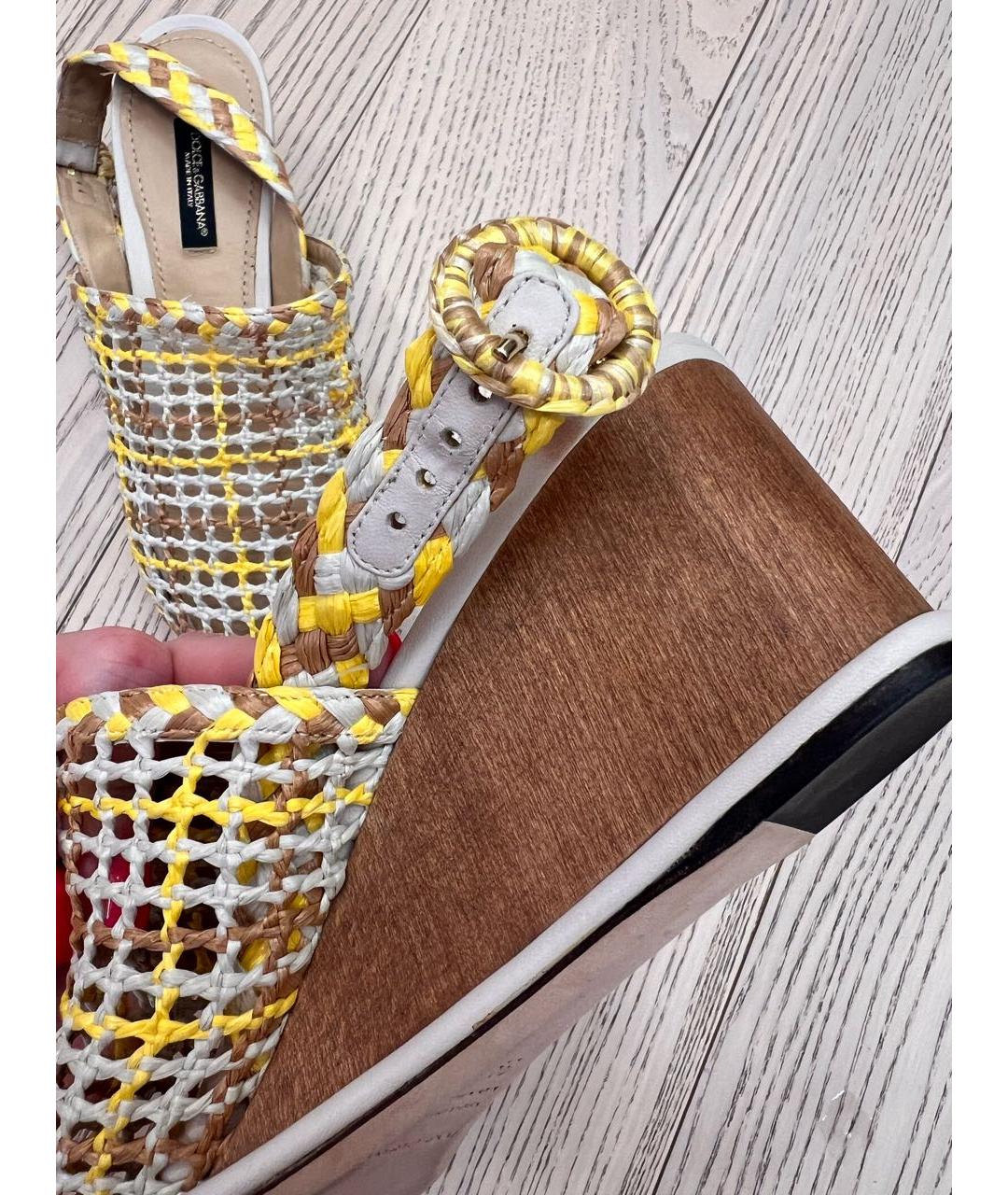 DOLCE&GABBANA Мульти кожаные босоножки, фото 5