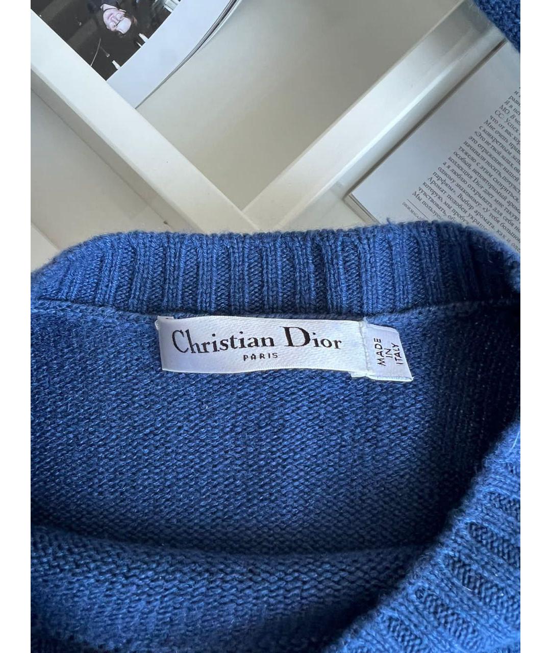 CHRISTIAN DIOR Синий джемпер / свитер, фото 6