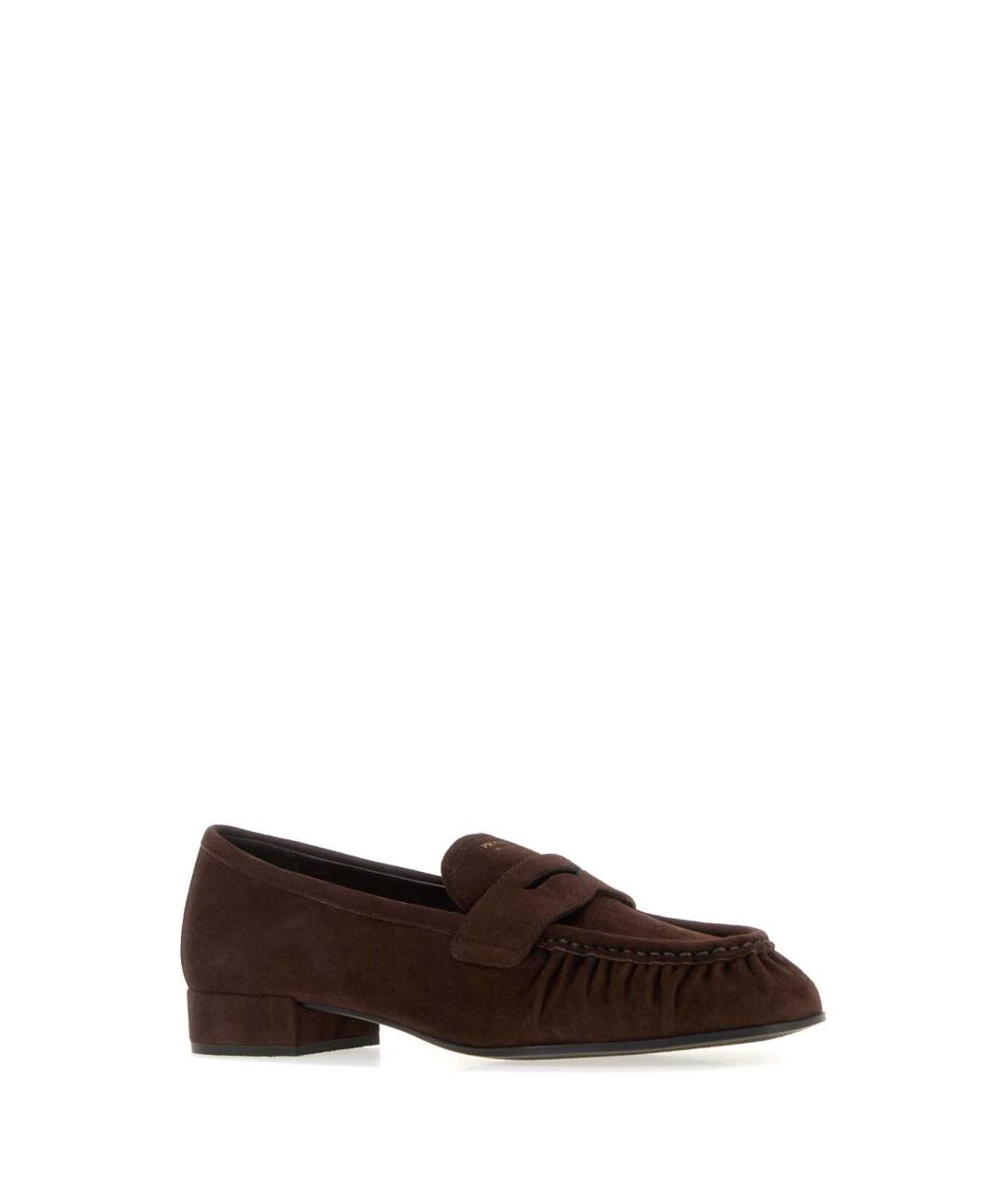 PRADA Коричневые кожаные лоферы, фото 2