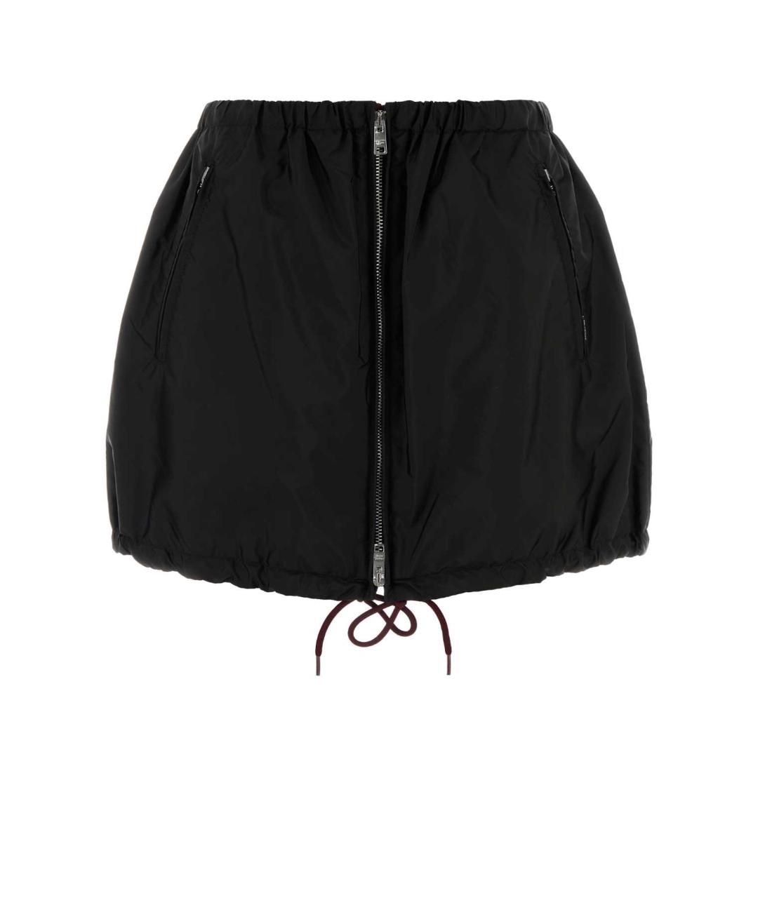 PRADA Черная нейлоновая юбка мини, фото 1