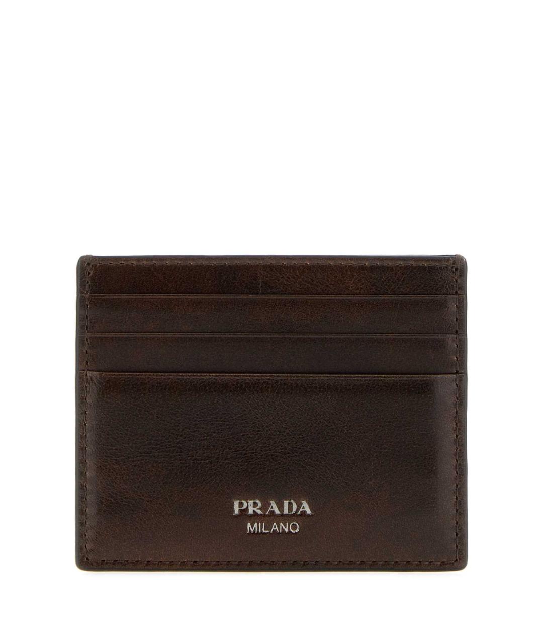 PRADA Коричневый кожаный кардхолдер, фото 3