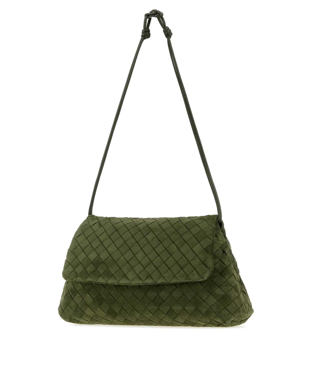 BOTTEGA VENETA Зеленая замшевая сумка через плечо, фото 2