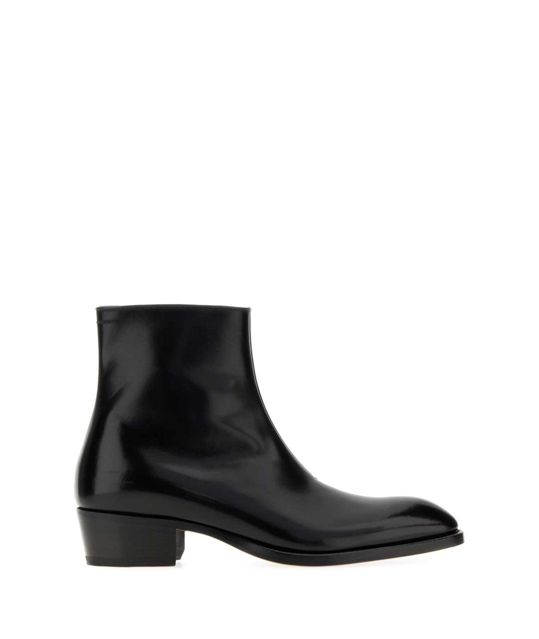 TOM FORD Черные кожаные низкие ботинки, фото 1