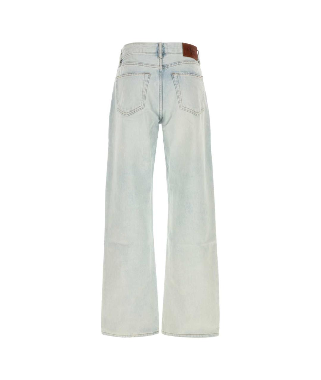 CALVIN KLEIN Голубые хлопковые прямые джинсы, фото 2