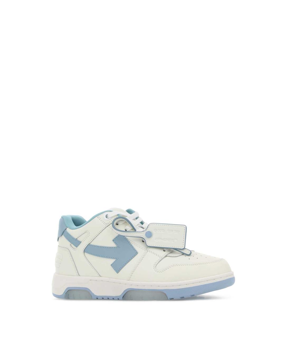 OFF-WHITE Голубые кожаные низкие кроссовки / кеды, фото 2