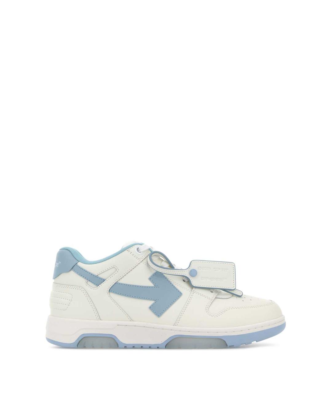OFF-WHITE Голубые кожаные низкие кроссовки / кеды, фото 1