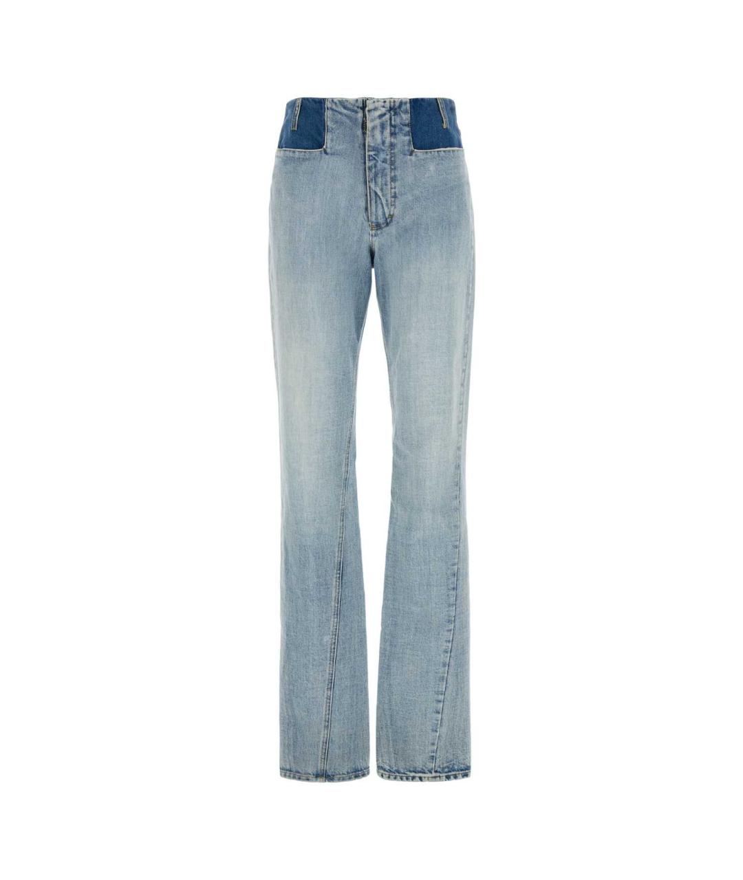 MAISON MARGIELA Голубые хлопковые прямые джинсы, фото 1